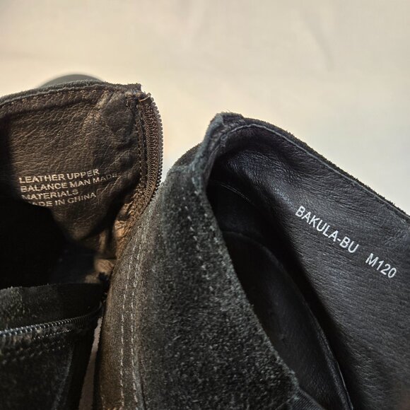 DONAL J PLINER Old Money Grunge Western BLACK Suede WORK Boots Men's Size 12M. - Picture 17 of 17